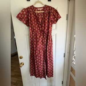 Christy Dawn Burgundy Floral Midi Dress